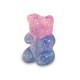 Resin gummy bear kraal 17mm glitter Bluish pink
